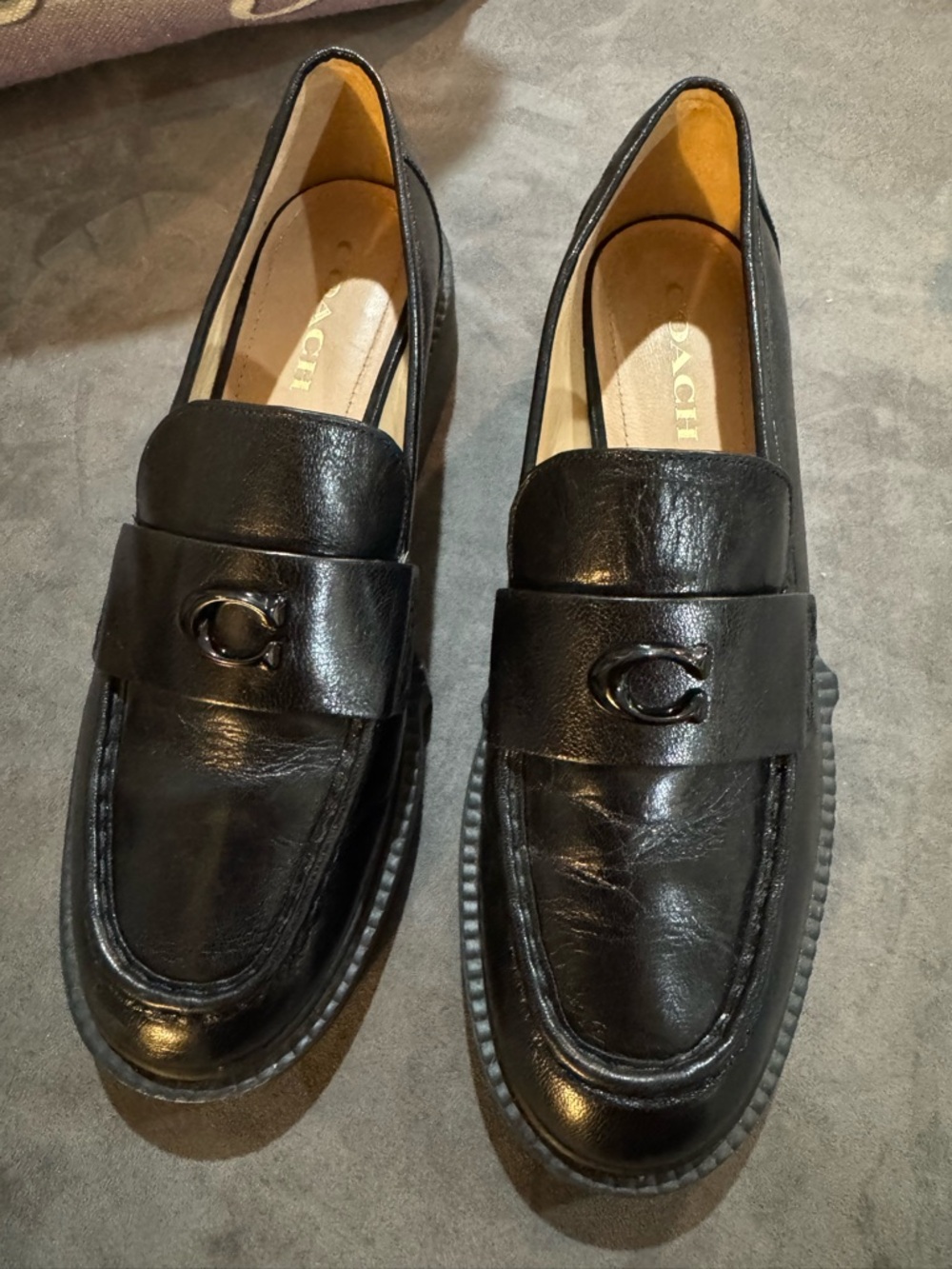 Coach Leah Platform Loafers Leather Women's with Signature 'C' - Picture 5 of 9